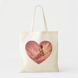 Bolso De Tela Valentine Fairy on Pink Clouds Fantasy Art