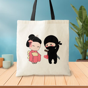 Bolso De Tela Valentine Ninja y Geisha