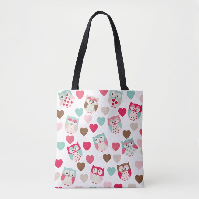 Bolso De Tela Valentine Owl (Anverso)