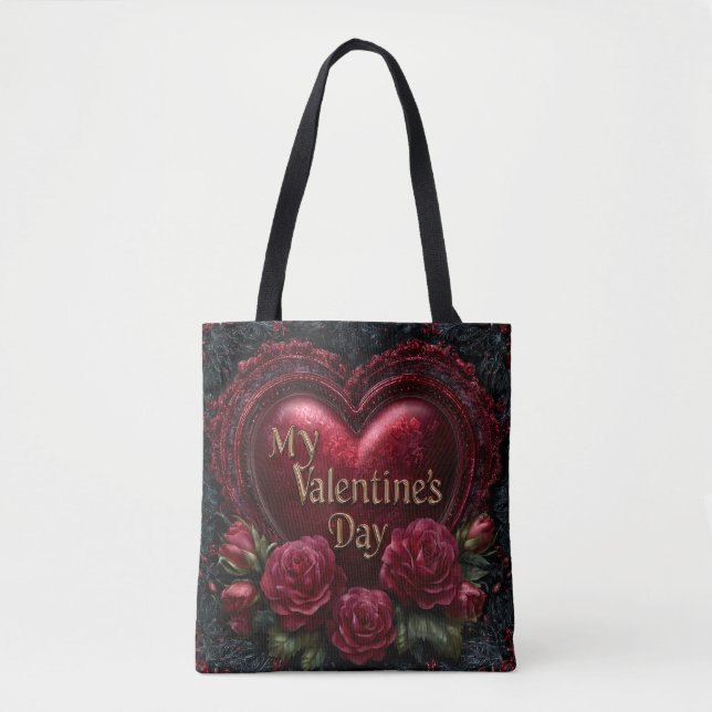 Bolso De Tela Valentine’s Day Tote Bag | Romantic, Cute (Anverso)