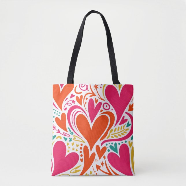 Bolso De Tela Valentine’s Day Tote Bag | Romantic, Cute (Anverso)