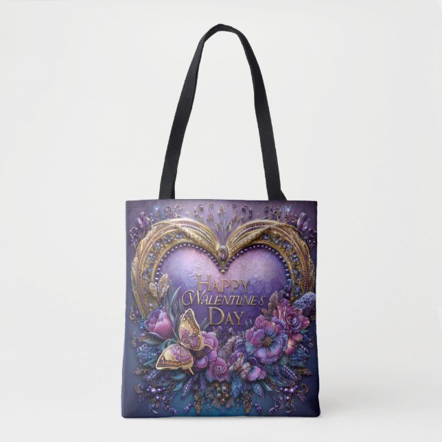 Bolso De Tela Valentine’s Day Tote Bag | Romantic, Cute (Anverso)