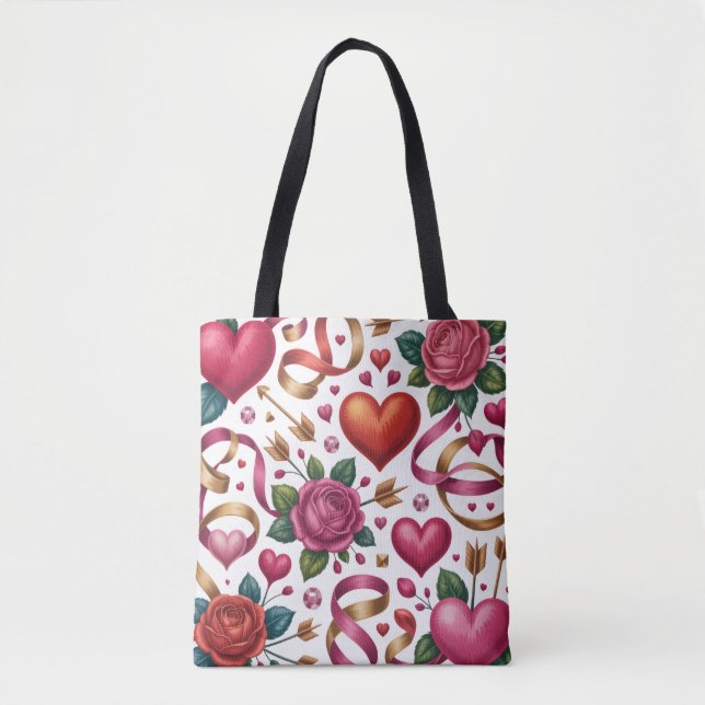 Bolso De Tela Valentine’s Day Tote Bag | Romantic, Cute (Anverso)