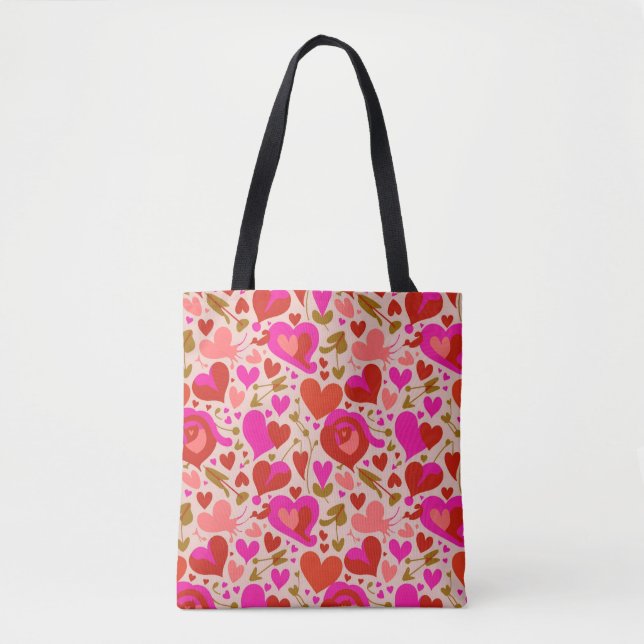Bolso De Tela Valentine’s Day Tote Bag | Romantic, Cute (Anverso)