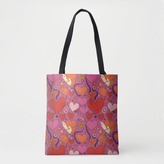 Bolso De Tela Valentine’s Day Tote Bag | Romantic, Cute (Anverso)