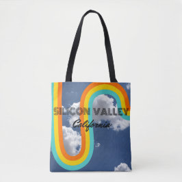 Bolso De Tela Valle de Silicio California Arcoíris Retro y Nubes