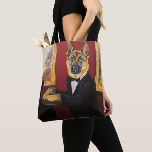 Bolso De Tela Vals del piano del pastor alemán el  
