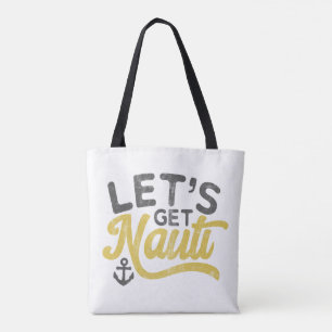 Bolso De Tela Vamos a conseguir Nauti Náutico Vintage Tipo Gris 