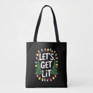 Bolso De Tela Vamos a Encendernos Divertidas Luces de Navidad Be