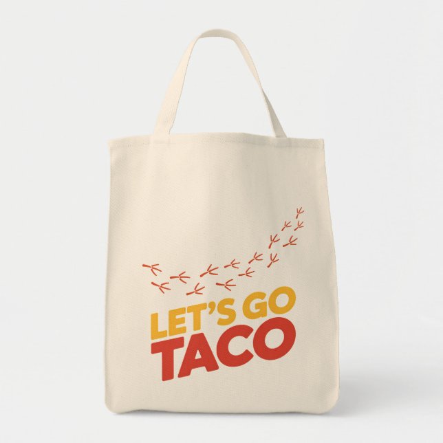 Bolso De Tela Vamos a las huellas de pollo de TACO (Frente)