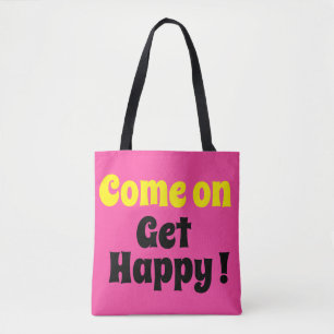 Bolso De Tela Vamos A Obtener Feliz Tote