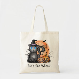 Bolso De Tela Vamos a ser malvados   Gato negro de bruja
