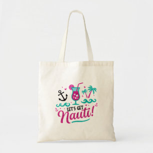 Bolso De Tela ¡Vamos a ser traviesos! Náutico con brillo rosa