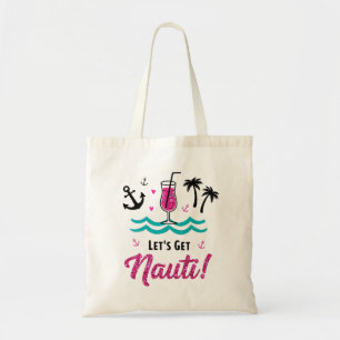 Bolso De Tela ¡Vamos a ser traviesos! Náutico con brillo rosa