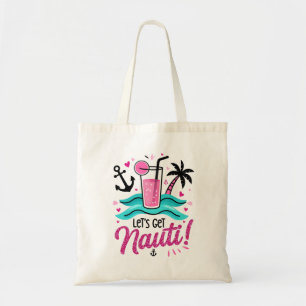 Bolso De Tela ¡Vamos a ser traviesos! Náutico con brillo rosa