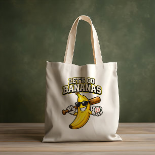 Bolso De Tela Vamos a Volvernos Locos Béisbol Retro Plátano Dive
