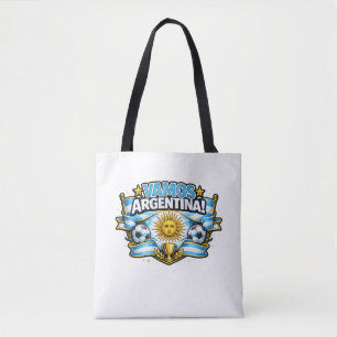 Bolso De Tela Vamos Argentina Diseño Patriótico de Fútbol   Arge