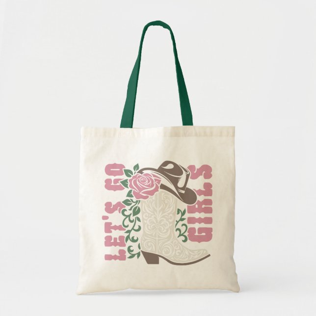 Bolso De Tela Vamos Chicas Cowboy Boots (Frente)