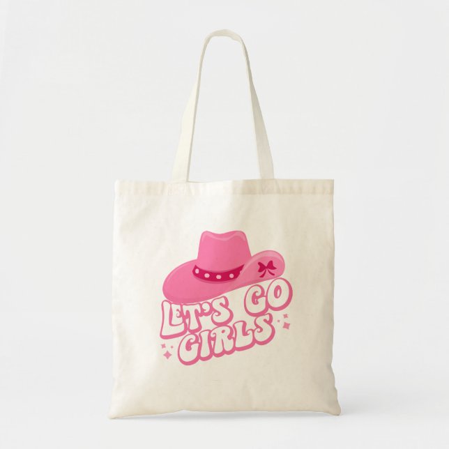 Bolso De Tela Vamos Chicas, viaje de Chicas, gráfico retro (Frente)
