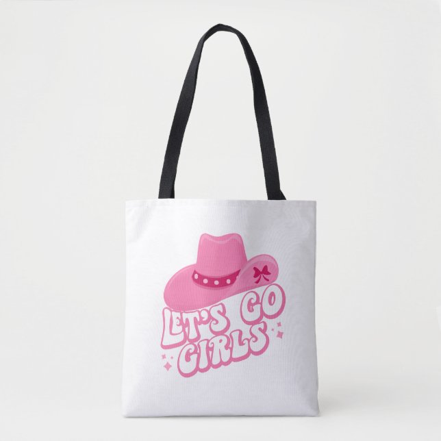 Bolso De Tela Vamos Chicas, viaje de Chicas, gráfico retro (Anverso)