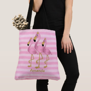 Bolso De Tela Vamos Flamingo