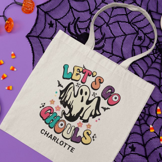 Bolso De Tela Vamos Ghouls Halloween Retro Ghost Name (Subido por el creador)