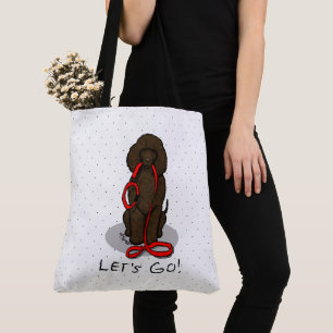 Bolso De Tela ¡Vamos! Pasear al perro Irish Water Spaniel (hígad