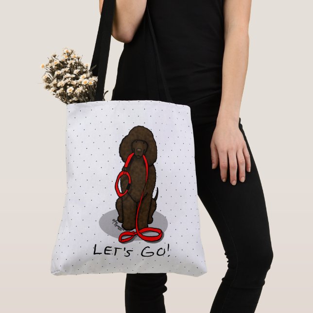 Bolso De Tela ¡Vamos! Pasear al perro Irish Water Spaniel (hígad (Detalle)