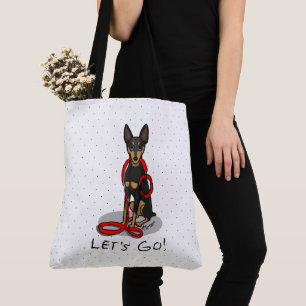 Bolso De Tela ¡Vamos! Paseo de Pinscher Miniatura (negro y canel