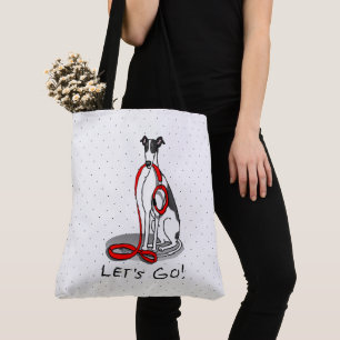 Bolso De Tela ¡Vamos! (paseo) Perro Greyhound (blanco negro) Gra