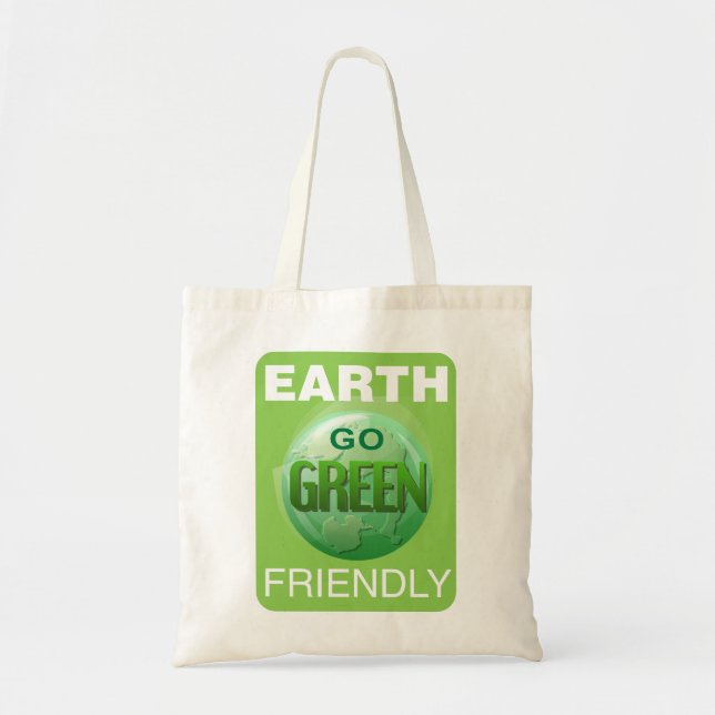 Bolso De Tela Vamos Verde Sé Amigable Con La Tierra (Frente)