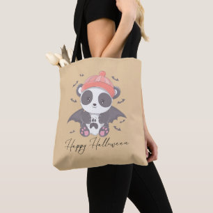 Bolso De Tela Vampiro de la cúpula de Panda y Bats Gold Hallowee
