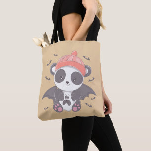 Bolso De Tela Vampiro de la cúpula de Panda y Bats Gold Hallowee