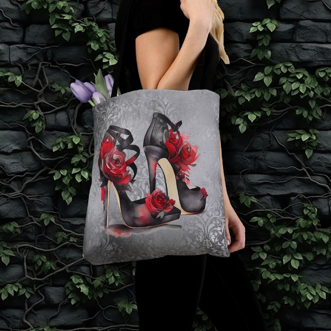 Bolso De Tela Vampy Strappy Stilettos | Rojo de tacones de rosa  (Subido por el creador)
