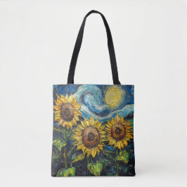 Bolso De Tela Van Gogh girasoles y noche estrellada