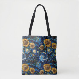 Bolso De Tela Van Gogh girasoles y noche estrellada