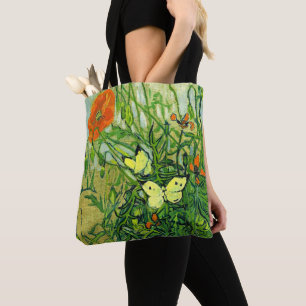 Bolso De Tela Van Gogh - Mariposas y Amapolas