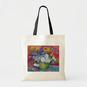 Bolso De Tela Van Gogh - Naturaleza Muerta Con Rosas Y Girasoles