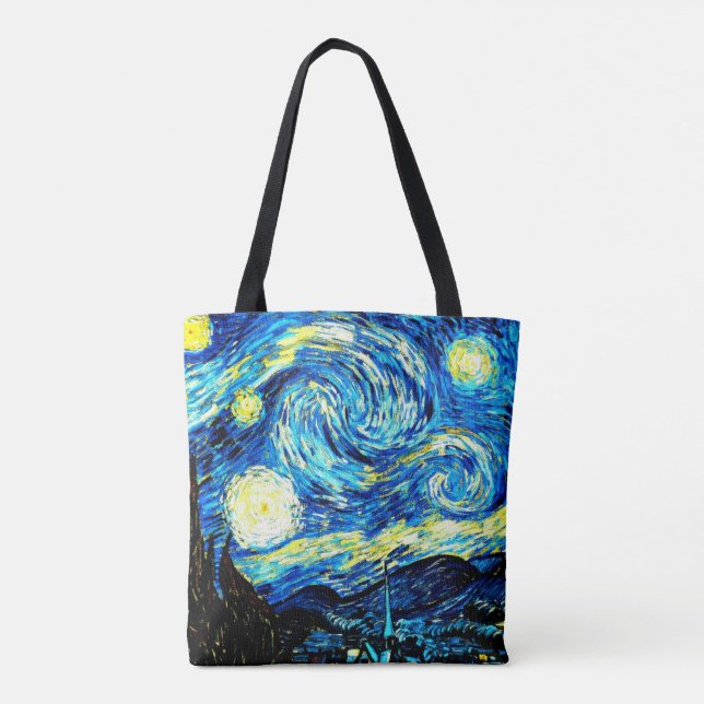 Bolso De Tela Van Gogh - Noche Starry (Reverso)