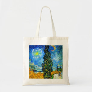 Bolso De Tela Van Gogh Road con Cypress y Star