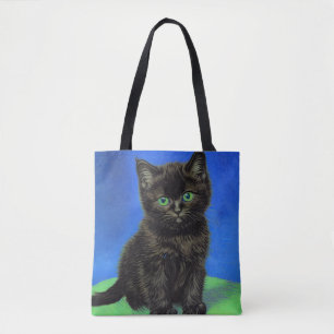Bolso De Tela Van Gogh Style Black Kitten