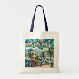 Bolso De Tela Van Gogh Style Miami Ocean Drive Colorful Beach