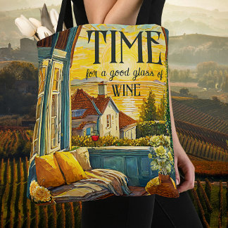 Bolso De Tela Van Gogh Style Sunset Wine Lover