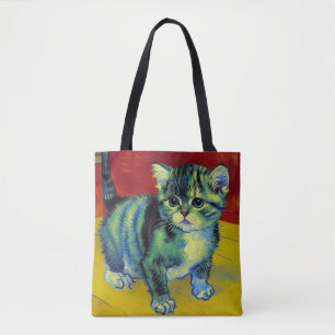Bolso De Tela Van Gogh Tabby Cat