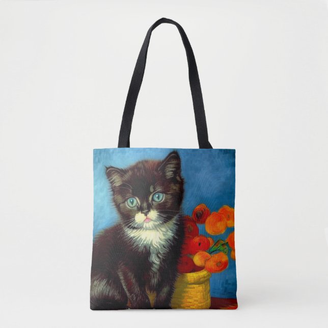 Bolso De Tela Van Gogh Tuxedo Cat (Anverso)