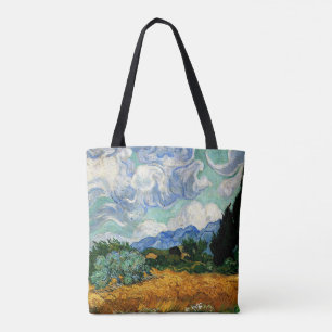 Bolso De Tela Van Gogh - Wheatfield con un árbol ciprés