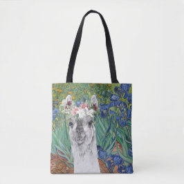 Bolso De Tela Van Gogh's Irises and Fancy Llama