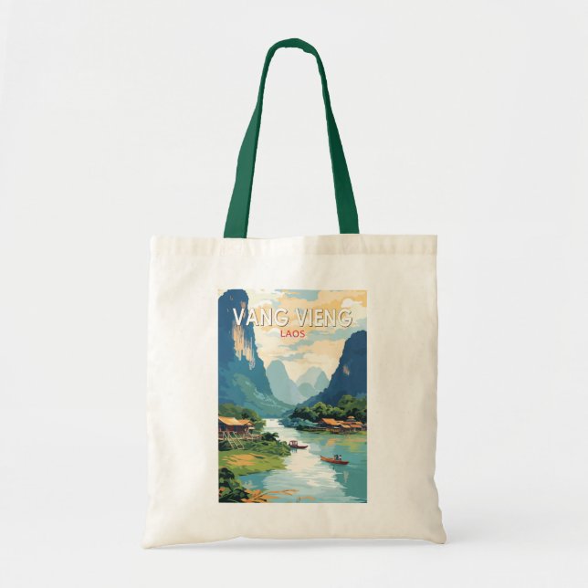 Bolso De Tela Vang Vieng Laos Viaje de arte (Frente)