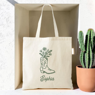 Bolso De Tela Vaquera Verde Cazadora Soltera Dama de Honor