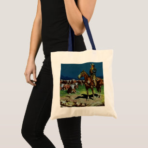 Bolso De Tela Vaquero Antiguo, Ganadero de Ganado en la Granja